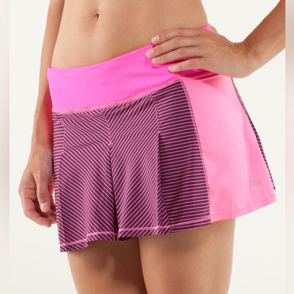 Lululemon Fast Cat Skirt in Hyper Stripe Raspberry Glo Light Light (28)